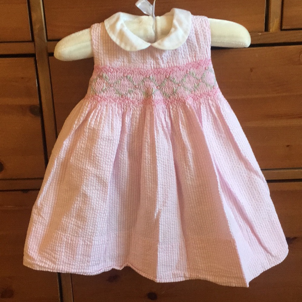 Ralph Lauren Smocked Seersucker Dress